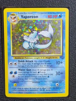 Pokemon TCG Vaporeon #12 Jungle Set Unlimited Rare Holo Water VG - Image 1