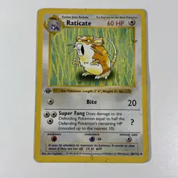 Pokemon Base Set Raticate 1st Edition Shadowless 40/102 Wizards WOTC MP HP #40 - Image 1