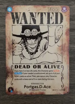 One Piece TCG Portgas. D. Ace Wanted Poster OP13-119 ERROR MISPRINT - Image 1