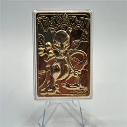 Mewtwo - Pokemon 23k Gold Plated Trading Card Burger King Promo 1999 Nintendo - Image 1