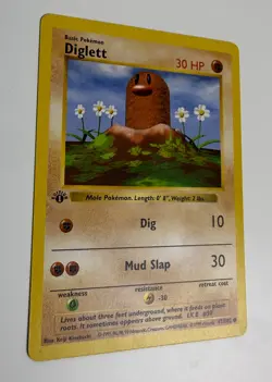 1999 WOTC POKEMON BASE SET SHADOWLESS 1ST EDITION DIGLETT 47/102 COMMON LP-NM - Image 4
