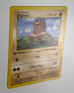 1999 WOTC POKEMON BASE SET SHADOWLESS 1ST EDITION DIGLETT 47/102 COMMON LP-NM - Image 5
