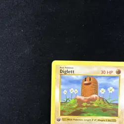 Diglett 47/102 1st Edition Shadowless Base Set Pokemon Card Game 1999 WOTC MP - Image 3