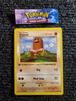 Diglett 47/102 1st Edition Shadowless Base Set 1999 Pokemon WOTC TCG NM - Image 1