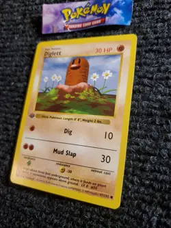 Diglett 47/102 1st Edition Shadowless Base Set 1999 Pokemon WOTC TCG NM - Image 2