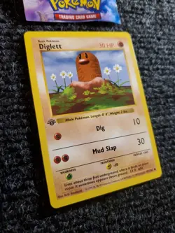 Diglett 47/102 1st Edition Shadowless Base Set 1999 Pokemon WOTC TCG NM - Image 3