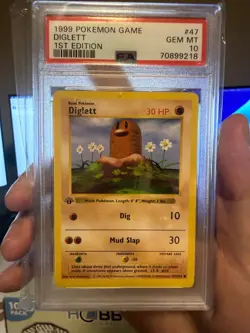 1999 Pokemon Base Set Shadowless 1st Edition Diglett #47 PSA 10 English GEM MINT - Image 1