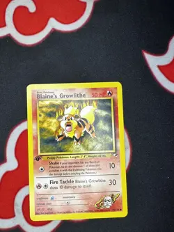 Pokemon TCG Blaine's Growlithe Gym Heroes 35/132 Regular 1st Edition NM - Image 1