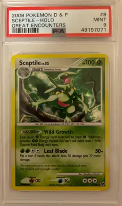 PSA 9 Sceptile Holo 8106 Great Encounters 2008 Pokemon Card - Image 1