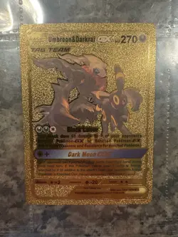 Umbreon & Darkrai GX Tag Team Sun and Moon Black Star Promo Gold Pokemon Card - Image 1