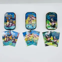 EMPTY Pokemon Crown Zenith Mini Tins Set Of 3 W Art Cards & Stickers - Image 1