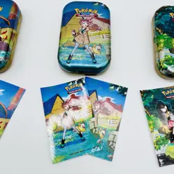 EMPTY Pokemon Crown Zenith Mini Tins Set Of 3 W Art Cards & Stickers - Image 4