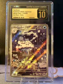 CGC Pristine 10 Vanilluxe 110/086 AR Art Rare White Flare sv11W Pokemon Card JP - Image 1