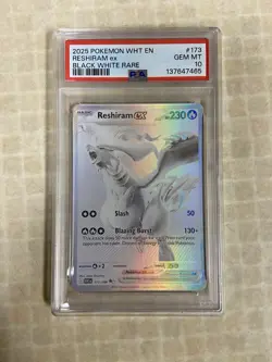Reshiram EX 173/086 White Flare Pokemon TCG Card English PSA 10 Gem Mint - Image 1