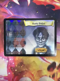 Harry Potter TCG Base Set Harry Potter #8/116 Hologram Rare Card Great Shape - Image 1