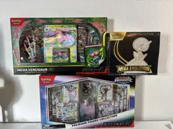 Pokemon TCG Prismatic Evolutions Lot Premium Figure Collection Etb Mega Lot Of 3 - Image 1