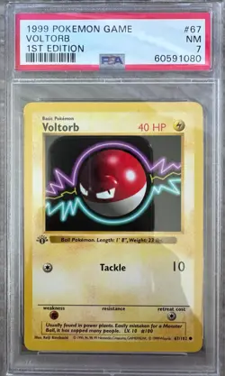 1999 Pokemon Game Voltorb 1st Edition NM 7 - Image 1