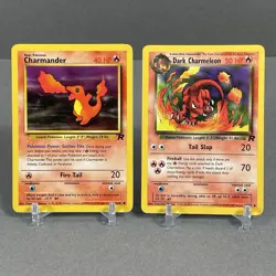 Dark Charmeleon and Charmander Pokemon TEAM ROCKET Lot WOTC TCG 32/82 50/82 LP - Image 1