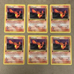 Pokemon TCG - CHARMANDER - 1ST EDITION - 50/82 - TEAM ROCKET 2000 - LOT 6 - LP - Image 1
