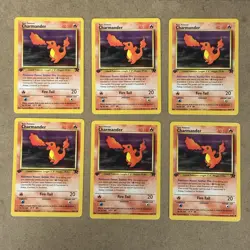 Pokemon TCG - CHARMANDER - 1ST EDITION - 50/82 - TEAM ROCKET 2000 - LOT 6 - NM - Image 1