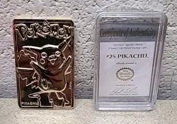 1999 POKEMON BURGER KING 23K GOLD PLATED PIKACHU CARD & POKEBALL CASE - Image 2