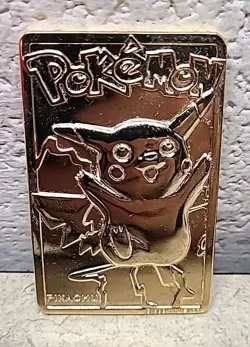 1999 POKEMON BURGER KING 23K GOLD PLATED PIKACHU CARD & POKEBALL CASE - Image 3