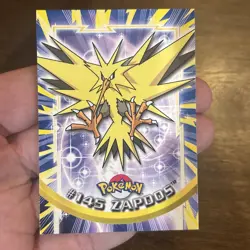 Pokemon Card #145 Zapdos Topps Blue Logo Non Foil Rare Legendary Vintage TCG - Image 1