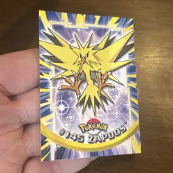 Pokemon Card #145 Zapdos Topps Blue Logo Non Foil Rare Legendary Vintage TCG - Image 4
