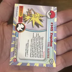 Pokemon Card #145 Zapdos Topps Blue Logo Non Foil Rare Legendary Vintage TCG - Image 5