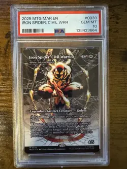PSA10 Iron Spider, Civil Warrior MTG Marevel Universe - 0039 - Image 1