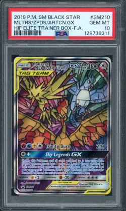 Pokemon PSA 10 Gem Mint SM Promo Tag Team Moltres & Zapdos & Articuno GX SM210 - Image 1
