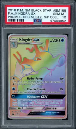 Pokemon PSA 10 Gem Mint SM Promo - Hyper Rare Kingdra GX SM155 - Image 1