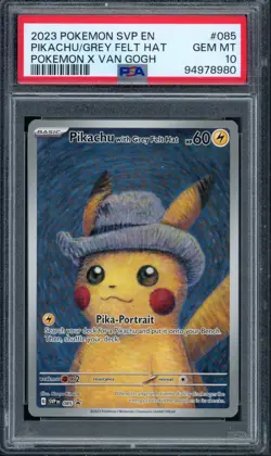 Pokemon PSA 10 Gem Mint SV Promo Pikachu with Grey Felt Hat SVP085 - Image 1