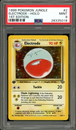 Pokemon PSA 9 Mint 1st Edition Jungle Holo Electrode 2/64 - Image 1