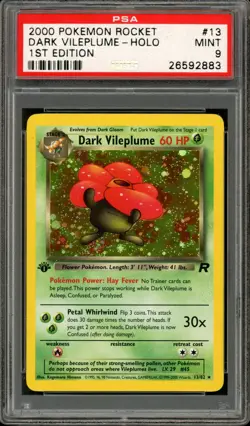 Pokemon PSA 9 Mint 1st Edition Team Rocket Holo Dark Vileplume 13/82 - Image 1