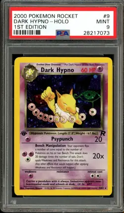 Pokemon PSA 9 Mint 1st Edition Team Rocket Holo Dark Hypno 9/82 - Image 1