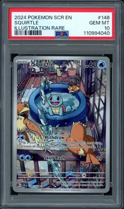 Pokemon PSA 10 Gem Mint Stellar Crown Illustration Rare Squirtle 148/142 - Image 1