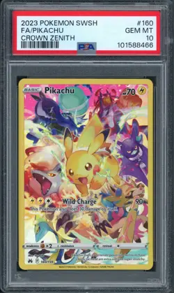 Pokemon PSA 10 Gem Mint Crown Zenith Secret Rare Pikachu 160/159 - Image 1