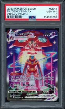 Pokemon PSA 10 Crown Zenith: Galarian Gallery Full Art Deoxys VMAX GG45/GG70 - Image 1
