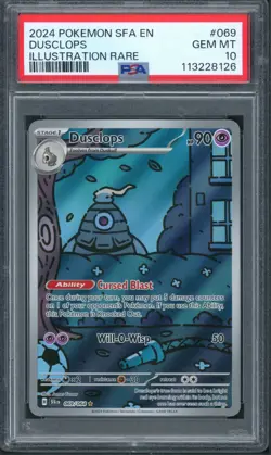 Pokemon PSA 10 Gem Mint Shrouded Fable Illustration Rare Dusclops 069/064 - Image 1