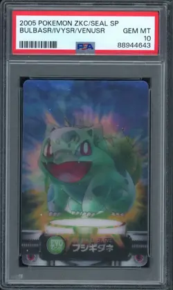 Pokemon PSA 10 Gem Mint 2004 Carddass Zukan Venusaur Evolution Line Lenticular - Image 1