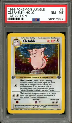 Pokemon PSA 8 NM-MT 1st Edition Jungle Holo Clefairy 1/64 - Image 1