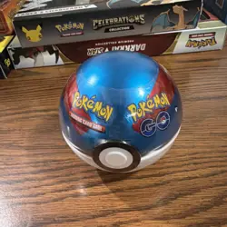 2022 Pokemon TCG Pokemon Go Blue Pokeball Tin A22 NEW SEALED 3 Booster - Image 1