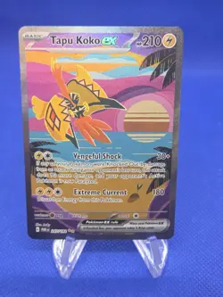 Pokemon SV04 Paradox Rift Tapu Koko ex 247/182 Special Illustration Rare NM - Image 1