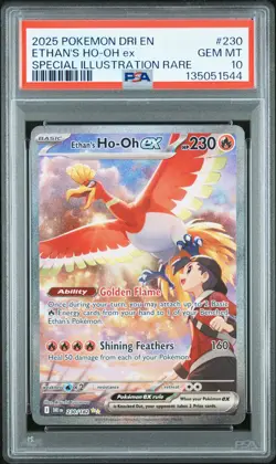 2025 POKEMON DRI EN-DESTINED RIVALS #230 ETHAN'S HO-OH EX PSA 10 - Image 1
