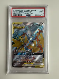 2019 POKEMON HIDDEN FATES #66/68 MOLTRES & ZAPDOS & ARTICUNO TAG TEAM GX PSA 9 - Image 4