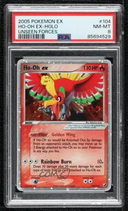 Ho-Oh ex Holo Pokemon EX Unseen Forces PSA 8 2005 - Image 1