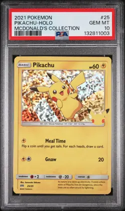 2021 POKEMON MCDONALD'S COLLECTION #25 PIKACHU-HOLO PSA 10 - Image 1