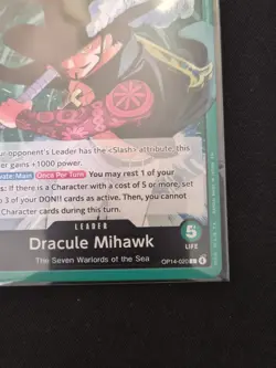 One Piece CCG Dracule Mihawk Leader OP14-020 - Image 2