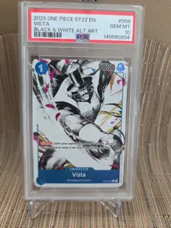 2025 ONE PIECE Vista ST22-ACE & NEWGATE B&W ALTERNATE ART PSA 10 GEM MINT - POP2 - Image 1